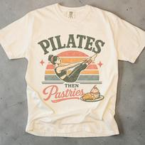 Pilates Then Pastries Shirt, Pilates Tee, Unisex Comfort Colors, Funny WorkouT shirt, Yoga Shirt, Pilates Gift, Gym Shirt, Baking Shirt XL gray
