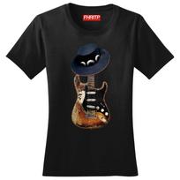 Ladies Stevie Ray Tribute Number One Guitar SRV 1959 American Blues Music T-Shirt Tee Top T-Shirt S