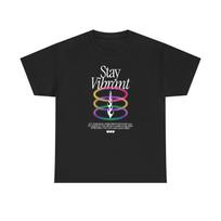Stay Vibrant Spiral Design Tee | Rainbow Rings, Minimal Typography 4XL