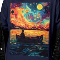 Trippy Psychedelic Boat Shirt | Surreal Sunset Art Tee Shirt | Colorful Dreamscape Apparel | Vibrant Ocean Graphic Tee | Bella Canvas 4XL