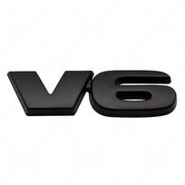 3D Metal HULUX VIGO  SR5 V6 Badge Sticker Rear Trunk Emblem Decal Car Exterior Styling Accessories V6 juoda
