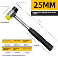 25mm Double Face Soft Tap Rubber Hammer Nylon Head Multifunctional Glazing Window Bead Mallet