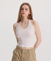 Cargo Bros For Woman Dot Halterneck Sleeveless Top (White) Free