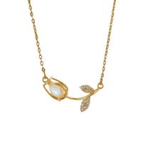 Light Luxury Charm Tulip Jewelry Flower Charm Elegant Necklace Tulip Necklace  Fashion Accessory spalvota