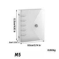 1pc Semi-transparent M5 A7 Loose-leaf Notebook Ring Binder Cover with Envelope Clip Notebook Organizer Portable Large Capacity M5