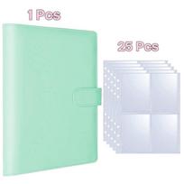 Candy Color A5 PU PVC Binder Photocards Cover Cute Kpop Loose-leaf Collect Book Photo Cards Album Storage Book Stationery žalia