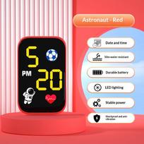 Mini Motorcycle Clock Waterproof Adjustable LED Lighted Dash Mount for Motorbike Mountain Cycling Enthusiasts A4 raudona