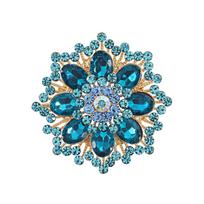 Weiman Shining Light Blue Flower Brooches Luxury Women Crystal Rhinestone Gold Plated Alloy Customize Designer Brooch Pins XD824090 auksas