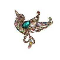 Weiman Cute Animal Multi Color Crystal Rhinestone Bird Zinc Alloy Children's Wedding Engagement Brooch Pins Gold Plated
