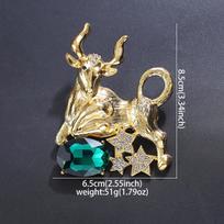Weiman Heavy-Duty Exaggerated Animal Bull Brooch Five-Pointed Star Diamond Setting Featuring Crystal Rhinestone auksas