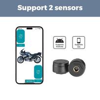 Car TPMS BT 5.4 Tire Pressure Monitoring System Connect Mobile Phone for LOS Android Motorcycle Truck Car Tyre Pressure Sensor 2 sensors