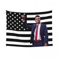 Charlie Kirk American Flag Tapestry Colorful Polyester Wall Hanging Room Decor Table Cover Retro Blanket Size: 75*100cm, Weight: 230 GSM