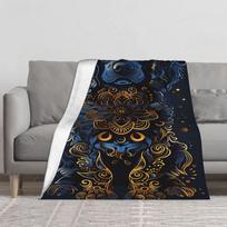 Mandala themed flannel blanket | Multi colored polyester blanket, comfortable for all seasons, an ideal gift for art enthusiasts Size: 75*100cm, Weight: 230 GSM