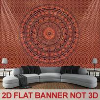Orange Mandala Tapestry  Rich Red and Brown Geometric Pattern Bohemian Spiritual Wall Art for Bedroom or Dorm Decor 100X70CM