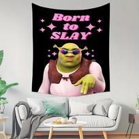 Born To Slay Shrek Tapestry  Perfect for Bold Unique  Edgy Home Decor with Fun Quirky Charm and Pop Culture Flair 100X70CM