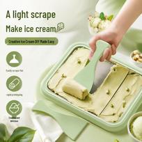 DIY Plug-Free Mini Ice Cream & Yogurt Maker for Kids Green Ice Machine with 2 Ice Shovels