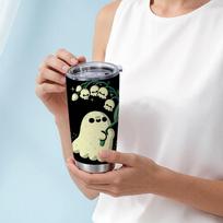 591ml Car Tumbler Lily Ghost Element Straw Cup Hot Cold Cup Straight Tumbler 20oz Car Straw Cup Leakproof Tumbler 591ml Car Tumbler juoda/žalia