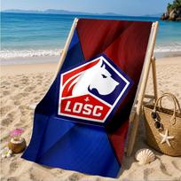 Losc Football Crest Beach Towel, Quick-drying, Easy to Care for, Suitable for Both Fitness and Beach Vacations,Sports Essential 70cmx140cm(27x55inch)