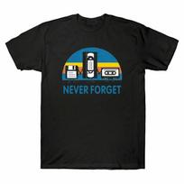 Tape And TShirt Cotton Floppy Never Unisexs Gift Cassette Vhs Disk Forget Funny S