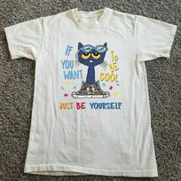 Reprint White Vintage 90s Pete The Cat TShirt S