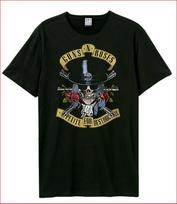 Amplified Guns N Roses Top Hat Skull Charcoal Tshirt New S