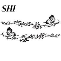 Car Decal 2Pcs Decorative Sticker Funny Pattern Good Visual Effect Full Color Print Vinyl Waterproof Butterfly Flower Body for ATV Graphic juoda