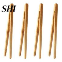 4Pcs Bamboo Food Clip Toaster Salad Cake Tea Tweezer Clamp Tongs Cooking Tool 4pcs