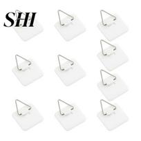 Durable Wall Hooks 10Pcs Storage Hook Self-Adhesive Picture Hanger Easy Removable Adhesive Installation Hanging for Home Decorations Stick-on A