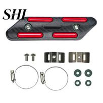 Universal Motorcycle Exhaust Pipe Cover Anti-scalded Heat Insulation Motorbike Sturdy Shield Tube Trim Protector Guard Modification Replacement Parts raudona
