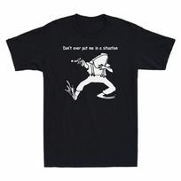 Unisexs Put Dont Black Funny Ever Tshirt Gangster Me Situation In Gun Tee Frog A S