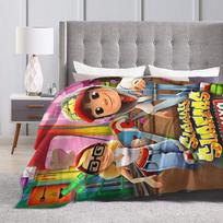 Subway Surfers žaidimo Jake pledai Minkštas patogus pliušinis metamas pledas sofai, foteliui, sofai, lovai Flanelinis lovatiesė Lovos uždangalas 75X95CM