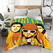 Juosta n-Nirvanas Mesti flanelės pledas: Minkštas, draugiškas vaikams, šiltas, antistatinis, visų sezonų, skalbiamas, sofa, lova, namai 75X95CM
