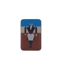 Apple MagSafe Magnetic Card Holder - Knight Denim Horseman Embroidered Floral Pattern Sleeve