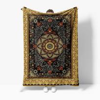 Boho Mandalos Dekoratyvinis pledas Psichodelinis lovos pledas Etninis raštas Lovos uždangalas Dekoratyvinis sofos pledas 75X95CM