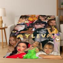 3D Ayliva Lieb Pop Singer  Flannel Blanket Soft Warm Blanket Throw Blanket for Bedroom Living Room Bed Travel Picnic Gift Kids 75X95CM