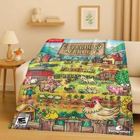 Retro Stardew Valley Ūkio Žemėlapis Pikselių Žaidimas Flanelinis Antklodė, Itin Minkštas Šiltas Pliušinis Antklodė Namams Miegamajam Lovai Sofai Vaikams Dovana 75X95CM
