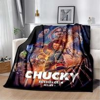3D Horror Movie Character Chucky Saw Cartoon Area Blanket Fashion Soft Cozy Living Room Bedroom Sofa Bed Travel Blanket 75X95CM