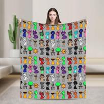 Sprunki Game Flannel Blankets  Novelty Throw Blanket for Home Hotel Sofa  125*100cm Plush Thin Quilt 75X95CM