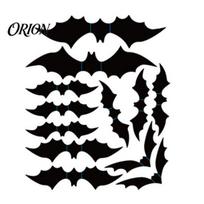 Reusable Wall Decals Halloween 3D Stickers, Self-adhesive Peel And Stick PVC Waterproof Easy to Clean Murals Ghost/Bat/Spider for Home Party A