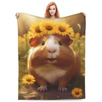 Jūrų kiaulytės antklodė Hamsterio gyvūno pledai Pliušiniai jaukūs flaneliniai itin minkšti pūkuoti juokingi vakarėlio pledai Dovanos mergaitėms moterims 75X95CM