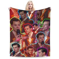 Harrys Styles Antklodė Flanelinė Vasarinė Nešiojama Lengva Plona Pledai Lovai Biurui Antklodė 75X95CM