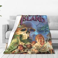 Slaptasis Monkey Island mezgimo pledai Juokingas žaidimas Pūkuotas metamas pledas Lovatiesės Dekoracija Šiltas Daugiafunkcis kilimėlio gabalas 75X95CM