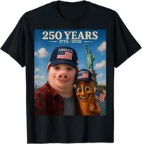 John Pork, Tung Tung Tung Sahur Smegenų puvimas 250 metų 1776 2026 Marškinėliai S įvairiaspalvis