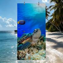 Sea Turtle print Towel Quick Drying Beach Towels Are Suitable For Swimming Pools Camping Yoga And The Gym 50x100cm(20x40in)