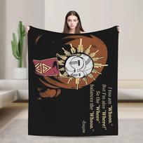 Clair Obscur Expedition 33 Esquie Knitted Blanket Funny Quotes Flannel Throw Blankets Rug Piece Ultra-Soft Bedspread Portable Size: 75*100cm, Weight: 230 GSM
