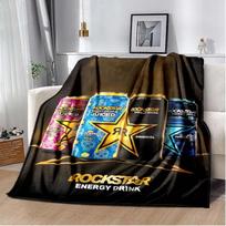 Rockstar Energy Drink Blanket,sport Throw Blankets,Sofa Bde Car Living Room Bedroom Blankets,Decke,frazad,coperta Size: 75*100cm, Weight: 230 GSM