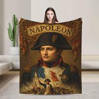 Napoleon the Great Portrait Art Flannel Blankets Spring Soft Bedding Throws for Kids Home Decor Funny Bedspread Sofa Bed Cover Size: 75*100cm, Weight: 230 GSM