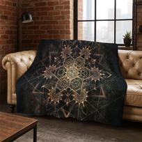 Bohemia Mandala Magic Flower Yoga Flannel Blanket Soft Warm Throw Blanket for Bedroom Living Room Bed Travel Camping Picnic Gift Size: 75*100cm, Weight: 230 GSM