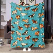 Paws and Whiskers Blanket Reversible Flannel Throw for Pet Lovers AllSeason Comfort Furry Friends Gift Size: 75*100cm, Weight: 230 GSM