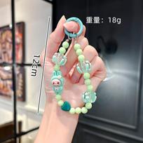 Cartoon Cute Rag Cloth Graffiti Bead Bracelet Mobile Phone Lanyard Girl Heart Wrist Pendant Beaded Chain Pendant